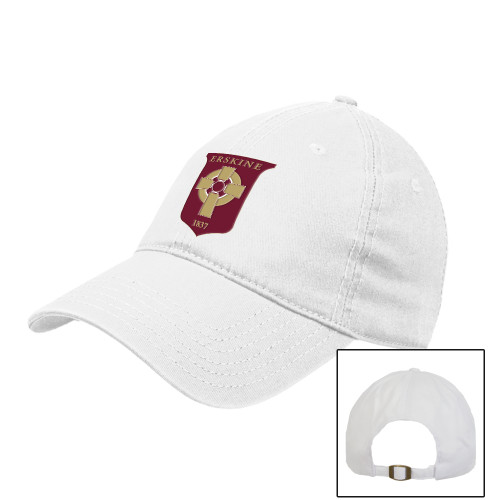  White Unstructured Adjustable Low Profile Hat - Erskine Seminar Shield