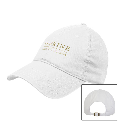  White Unstructured Adjustable Low Profile Hat - Erskine Theological Seminary