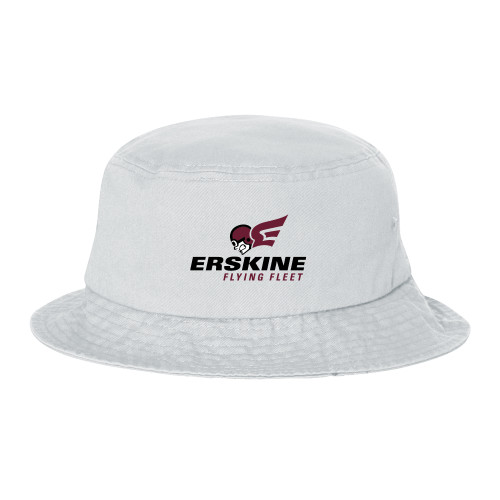  Sportsman White Bucket Hat - Erskine Flying Fleet Stacked