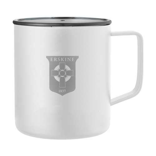  Rover Camp Vacuum Insulated White Mug 14oz - Erskine Seminar Shield Engraved