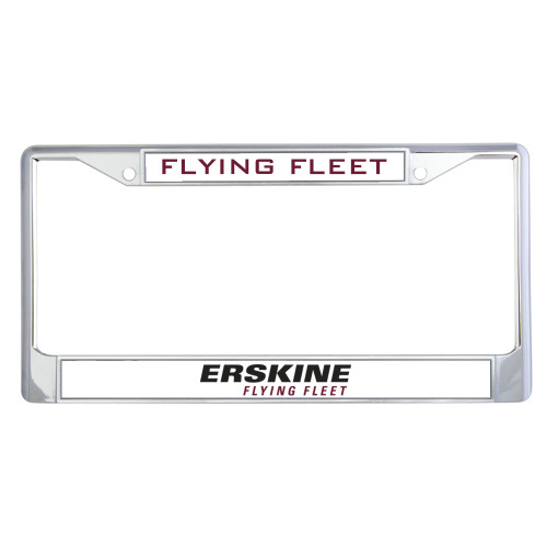  Metal License Plate Frame in Chrome - Erskine College