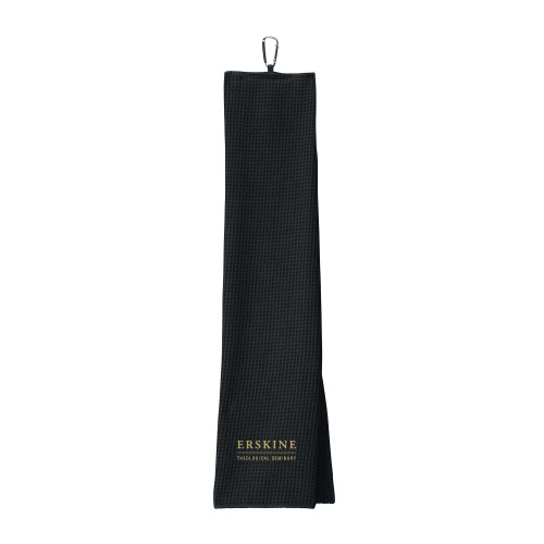  Black Waffle Microfiber Golf Towel - Erskine Theological Seminary