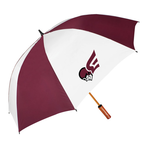  64 Inch Maroon/White Umbrella - Flying Fleet Mascot