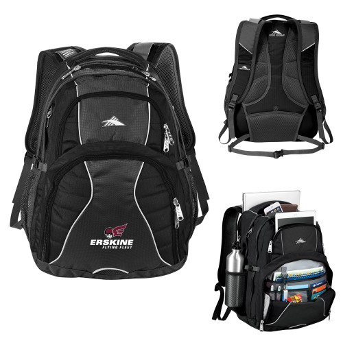 High Sierra Black Swerve Computer Backpack - Erskine Flying Fleet Stacked