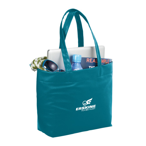  Fine Society Teal Computer Tote - Erskine Flying Fleet Stacked