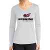 Thumbnail image for  Womens White Performance Long Sleeve V Neck Shirt