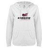 Thumbnail image for  ENZA Womens White V Notch Raw Edge Fleece Hoodie