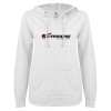 Thumbnail image for  ENZA Womens White V Notch Raw Edge Fleece Hoodie