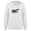Thumbnail image for  ENZA Womens White V Notch Raw Edge Fleece Hoodie