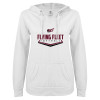 Thumbnail image for  ENZA Womens White V Notch Raw Edge Fleece Hoodie