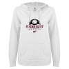 Thumbnail image for  ENZA Womens White V Notch Raw Edge Fleece Hoodie