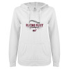 Thumbnail image for  ENZA Womens White V Notch Raw Edge Fleece Hoodie