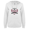 Thumbnail image for  ENZA Womens White V Notch Raw Edge Fleece Hoodie