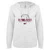 Thumbnail image for  ENZA Womens White V Notch Raw Edge Fleece Hoodie
