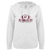 Thumbnail image for  ENZA Womens White V Notch Raw Edge Fleece Hoodie