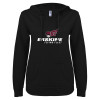 Thumbnail image for  ENZA Womens Black V Notch Raw Edge Fleece Hoodie