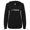 Thumbnail image for  ENZA Womens Black V Notch Raw Edge Fleece Hoodie