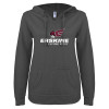 Thumbnail image for  ENZA Womens Dark Heather V Notch Raw Edge Fleece Hoodie