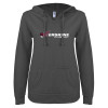 Thumbnail image for  ENZA Womens Dark Heather V Notch Raw Edge Fleece Hoodie