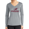 Thumbnail image for  Womens Grey Performance Long Sleeve V Neck Shirt