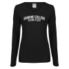 Thumbnail image for  Womens Black Long Sleeve V Neck Tee 