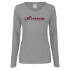 Thumbnail image for  Womens Grey Long Sleeve V Neck Tee 