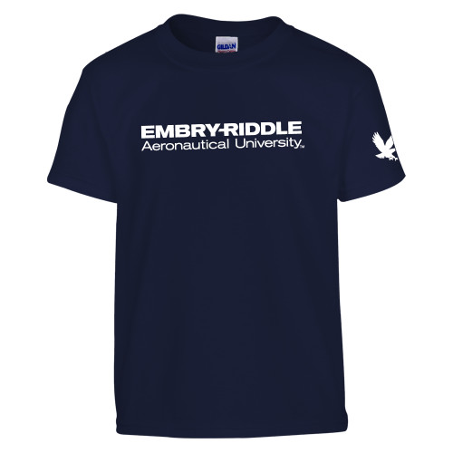  Youth Navy T Shirt - ERAU Wordmark
