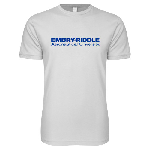  Next Level White SoftStyle T Shirt - ERAU Wordmark