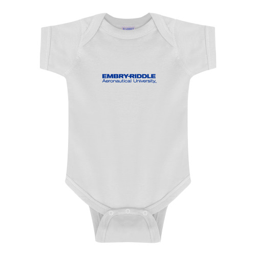  White Infant Onesie - ERAU Wordmark