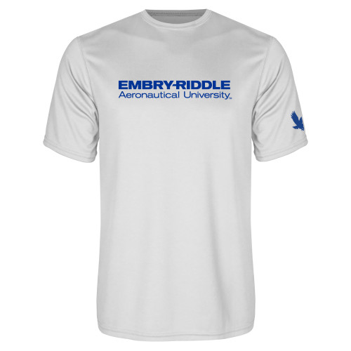  White Performance Tee - ERAU Wordmark