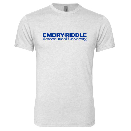  Next Level Heather White Triblend Tee - ERAU Wordmark