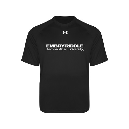  Under Armour Youth Black Tech Tee - ERAU Wordmark