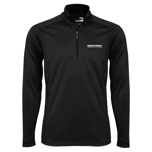  Syntrel Black Interlock 1/4 Zip - ERAU Wordmark