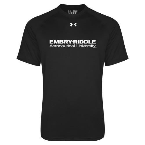  Under Armour Black Tech Tee - ERAU Wordmark