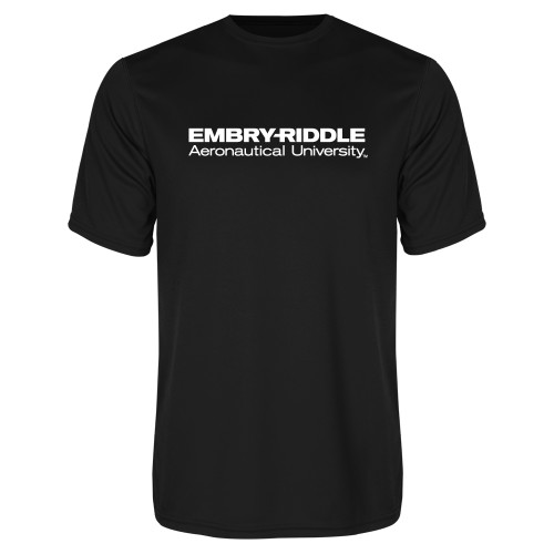  Black Performance Tee - ERAU Wordmark
