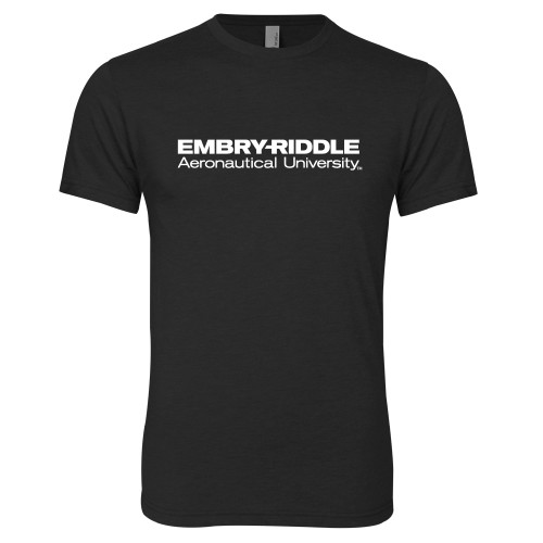  Next Level Black Triblend Tee - ERAU Wordmark