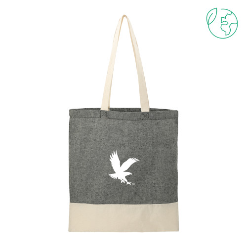  Split Recycled Black Cotton Twill Convention Tote - ERAU Eagle