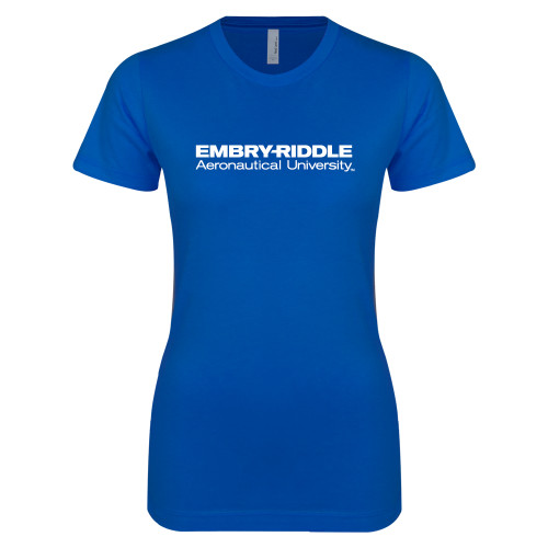  Next Level Womens Royal Boyfriend Tee - ERAU Wordmark