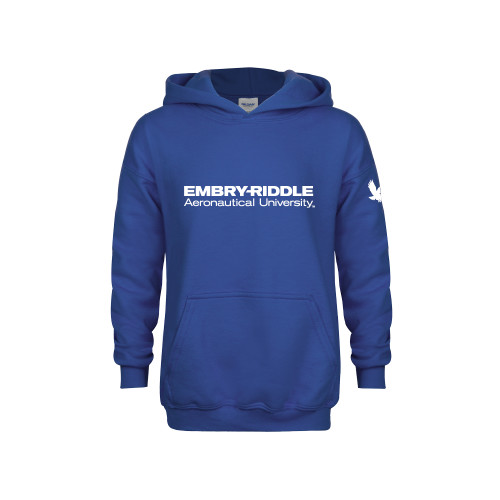  Youth Royal Fleece Hoodie - ERAU Wordmark