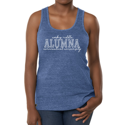  Fall Rush Ladies Royal Blue Tank - Embry Riddle Aeronautical University Script Alumna
