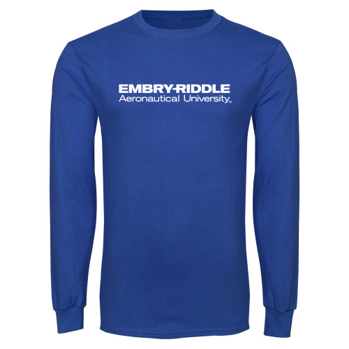  Royal Long Sleeve T Shirt - ERAU Wordmark