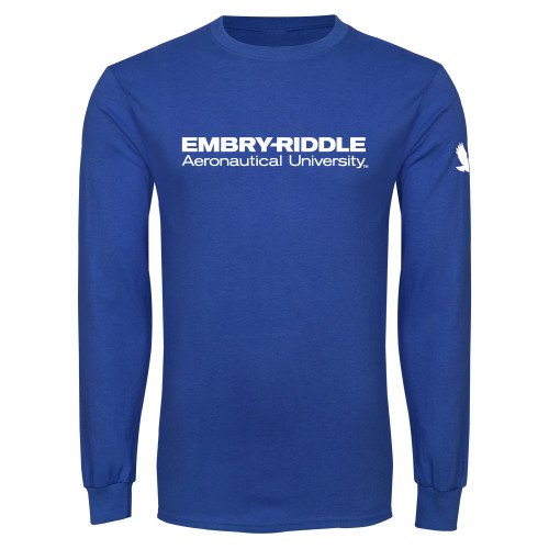  Royal Long Sleeve T Shirt - ERAU Wordmark