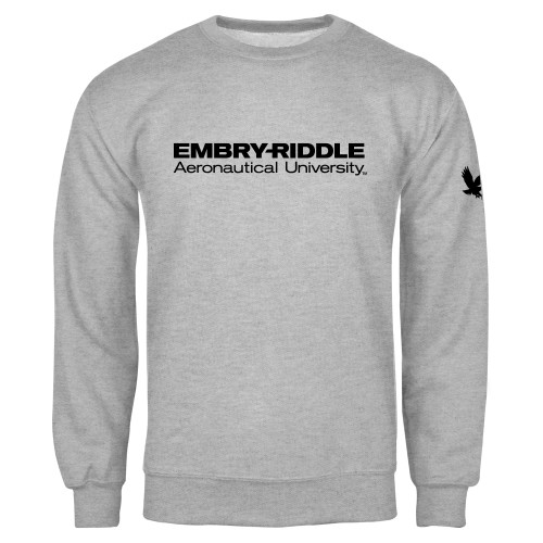  Grey Fleece Crew - ERAU Wordmark