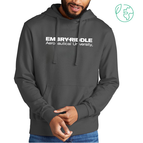  Allmade Dark Grey Organic French Terry Pullover Hoodie - ERAU Wordmark