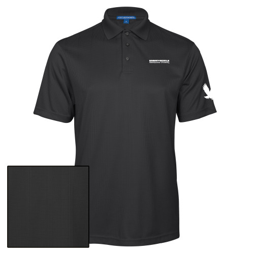  Charcoal Performance Fine Jacquard Polo - ERAU Wordmark