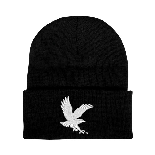  Black Knit Beanie w/Cuff - ERAU Eagle