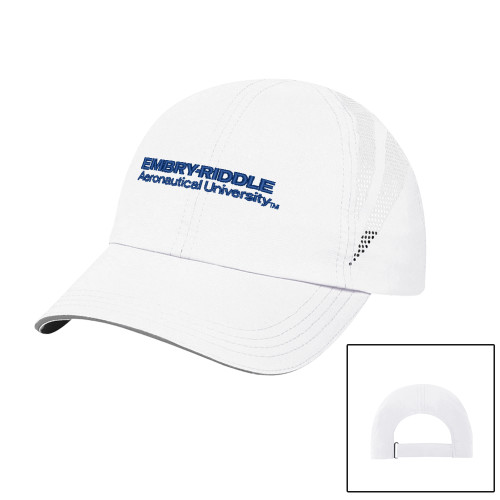  White Performance Cap - ERAU Wordmark