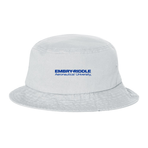  Sportsman White Bucket Hat - ERAU Wordmark