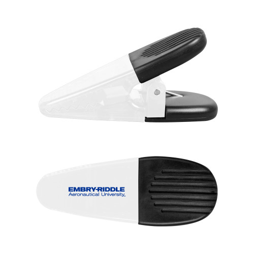  White Crocodile Clip/Magnet - ERAU Wordmark
