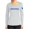Thumbnail image for  Womens White Performance Long Sleeve V Neck Shirt